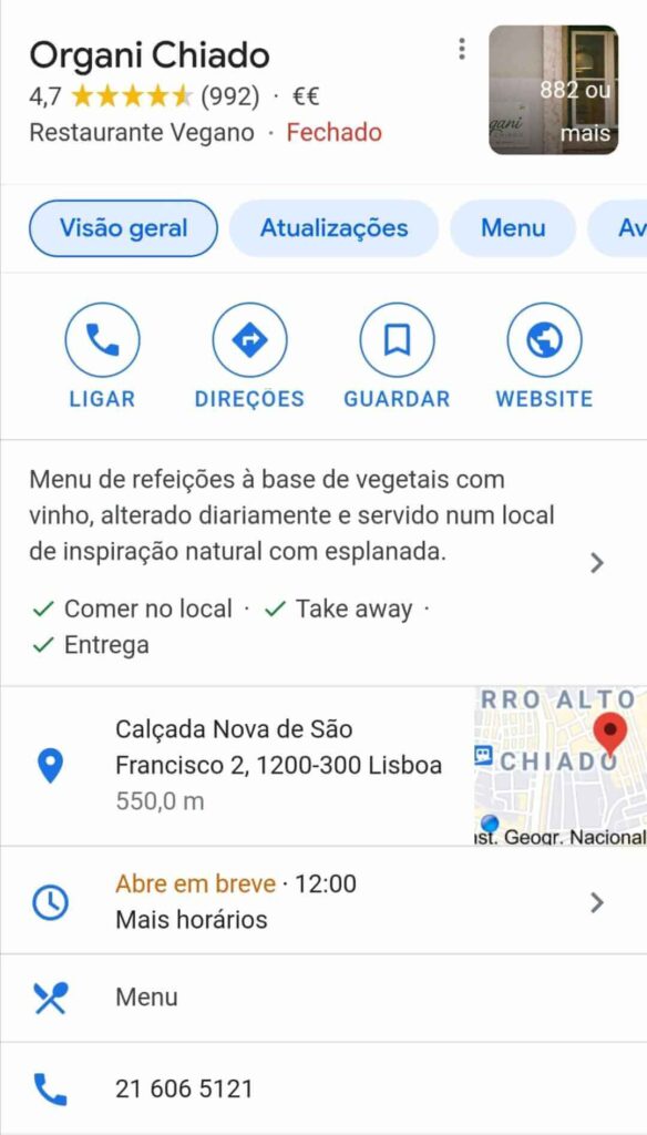 Google MyBusiness profile example