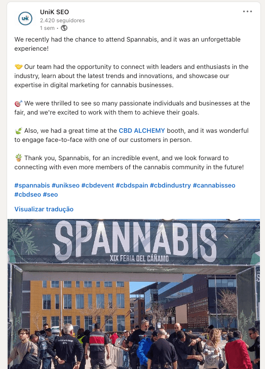 Unik SEO's presence at Spannabis Barcelona 2023