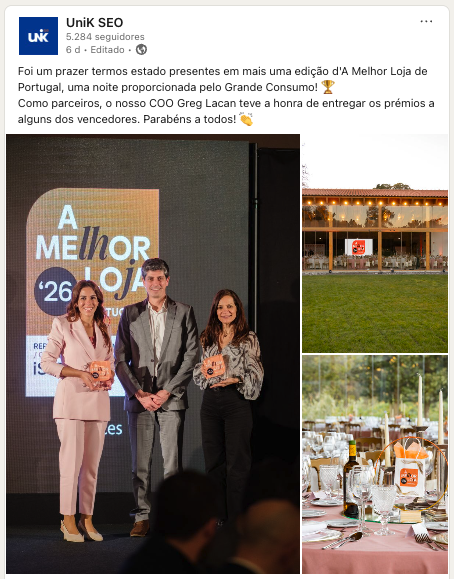 A Melhor Loja de Portugal 2026 -LinkedIn Post