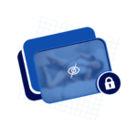 Security concept: blurred video screen with a lock icon, representing protected or private video content.